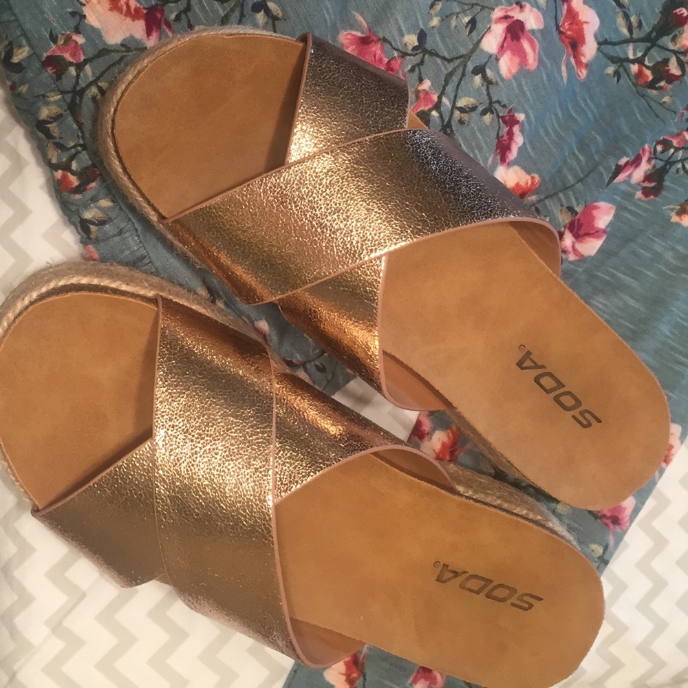 Rose Gold Platform Sandals